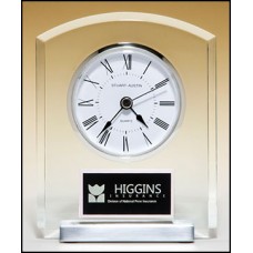 BC961 Clear  Acrylic Clock with Aluminum Base